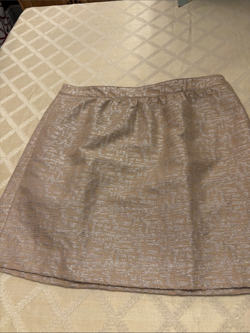 LOFT Metallic Taupe Mini Skirt